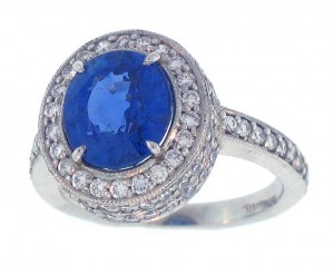 Fine Blue Oval Sapphire Ring