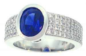 Fine Blue Sapphire & Diamond Ring