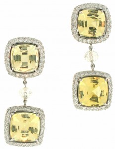Fine Yellow sapphire drop earrings